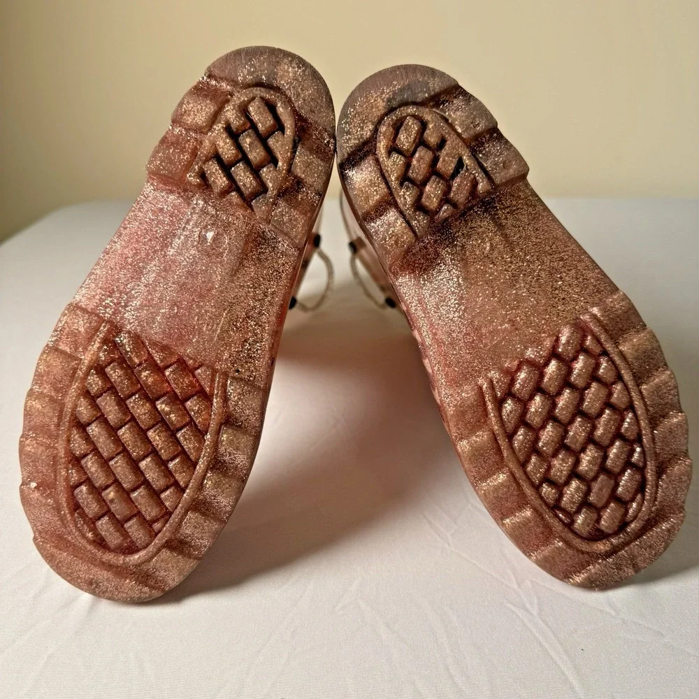 Western Chief Girls Tie Dye Lighted-Rose-Gold Rubber Boots Size 1 Rare